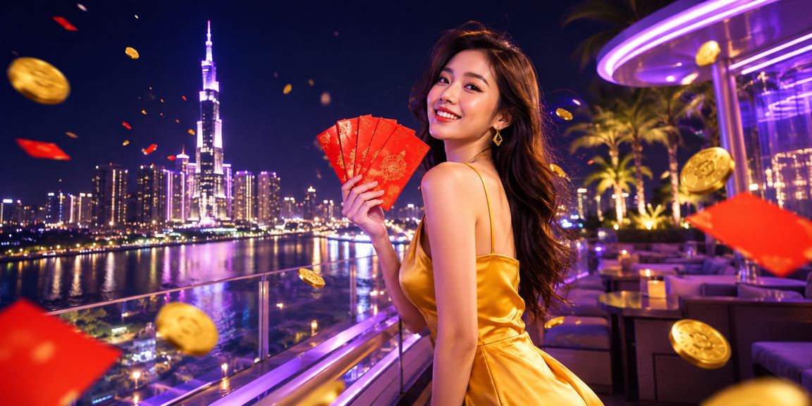 Bao lì xì đỏ và đèn neon tượng trưng cho thưởng và ưu đãi cá cược tại TP.HCM